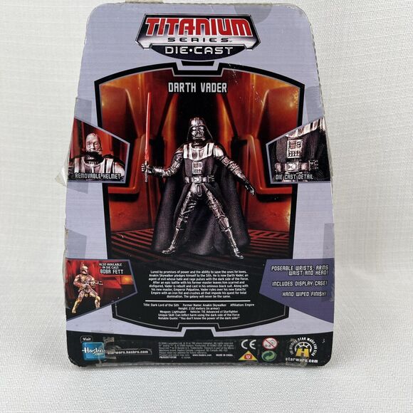 Hasbro 2005 Star Wars Titanium Series Darth Vader Display Case Poseable Helmet - Picture 7 of 7